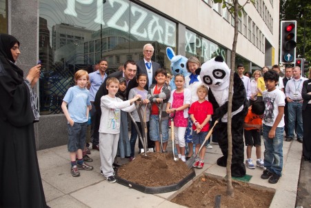 Pizza Express' tree is planted on Great Portland Street