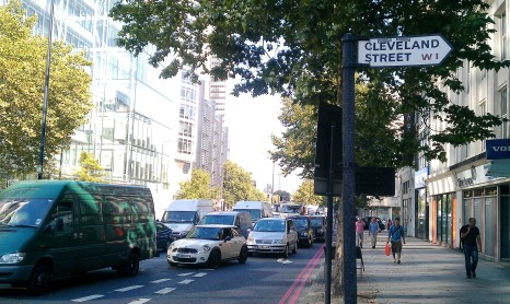 Heavy traffic and pollution on Euston Road road impacts Fitzrovia